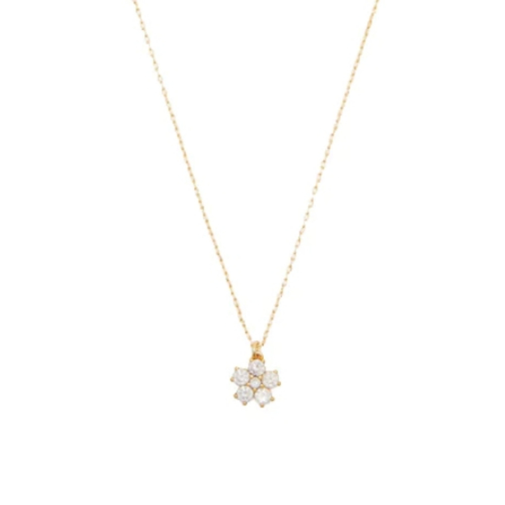 Kate Spade Clear/Gold Flower Mini Pendant NWT